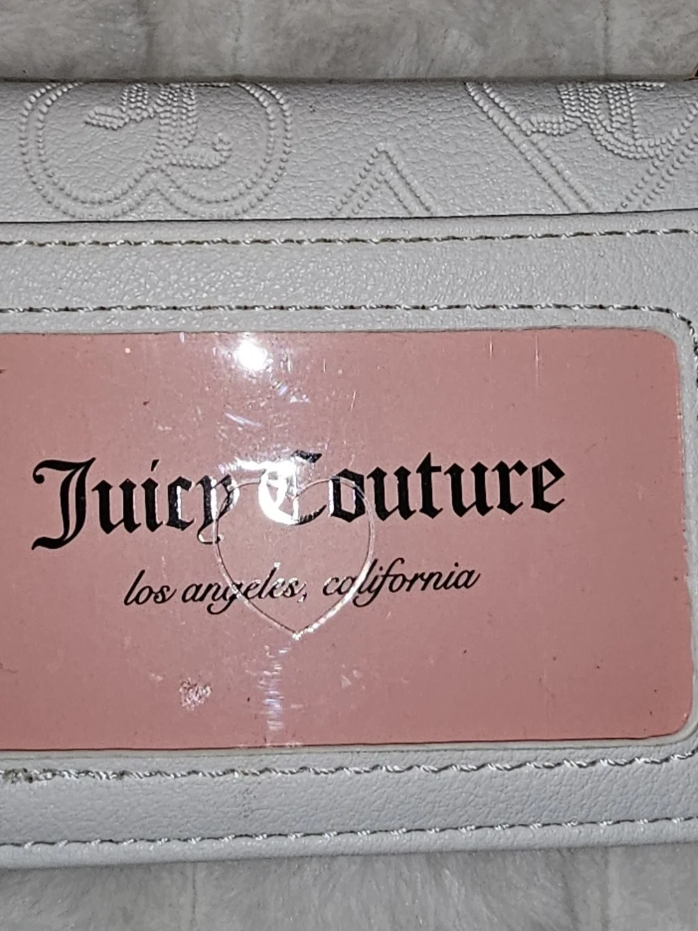 Juicy Couture White Embossed Card & Charm Chain Holder